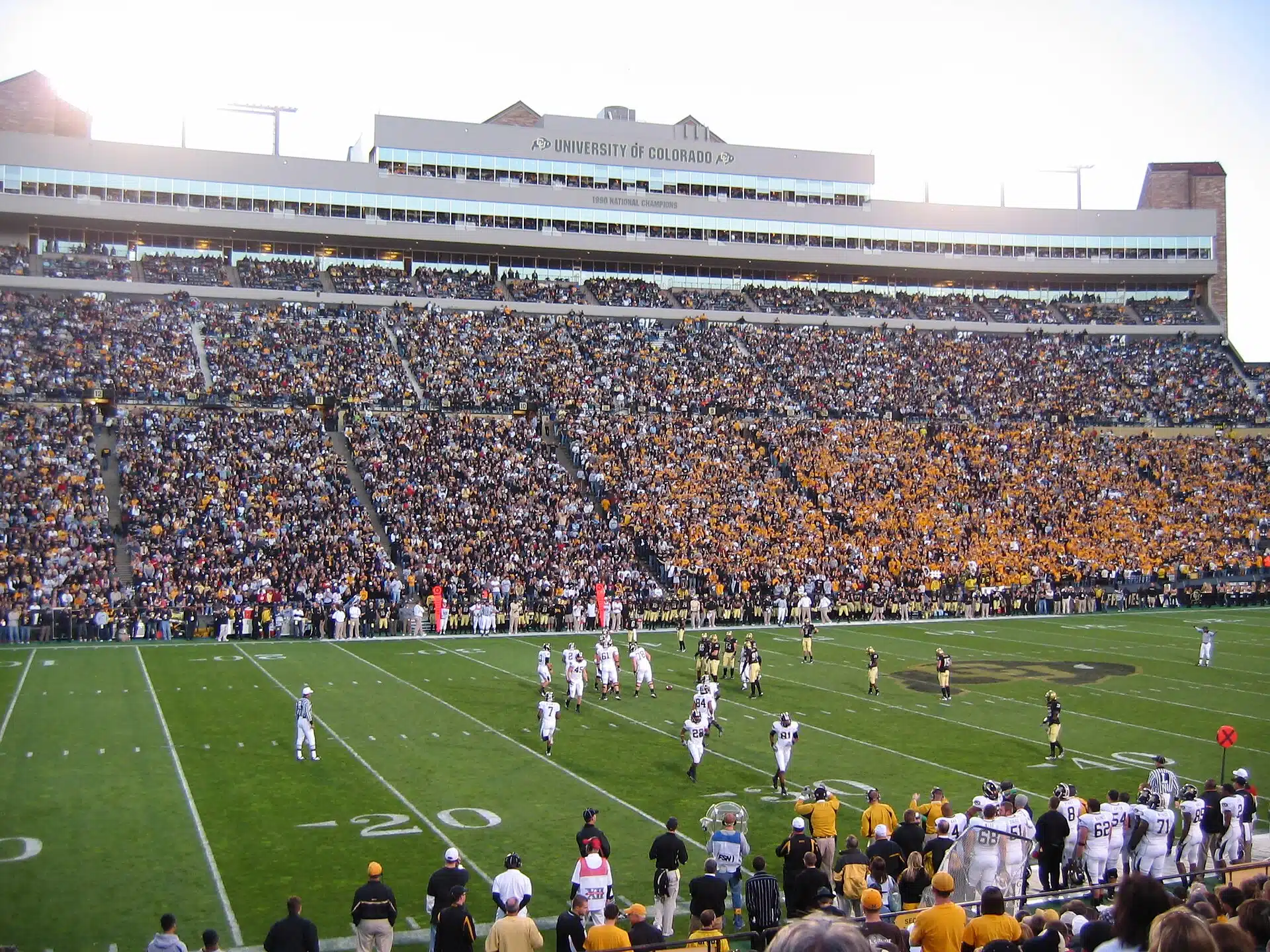 Colorado Buffaloes playing at a packed Folsom Field in Boulder, as CSU and CU bowl eligibility hangs in the balance