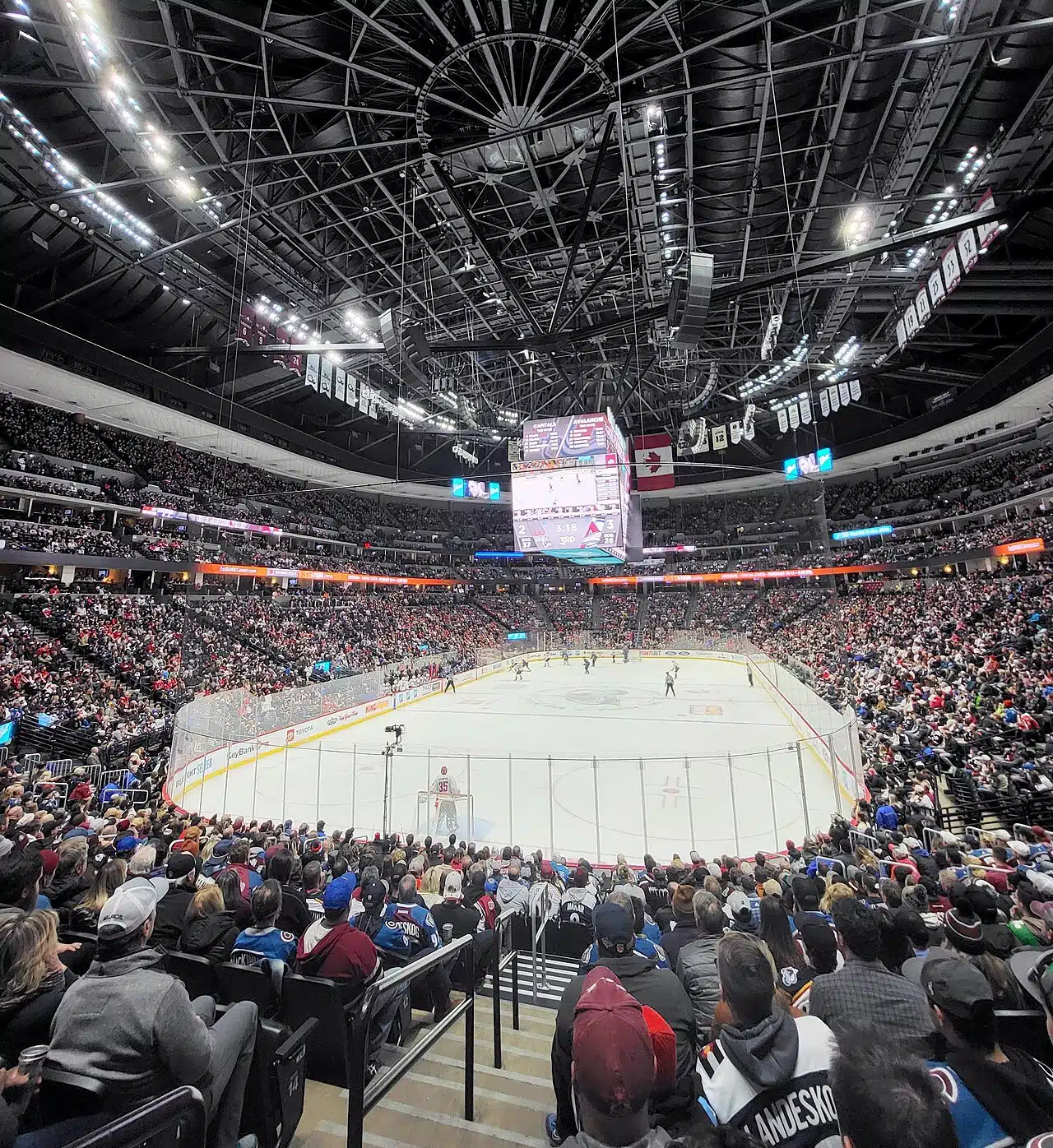 Fans fill Ball Arena in Denver during a Colorado Avalanche game